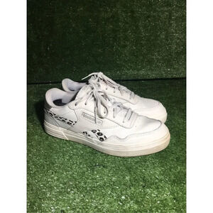 Womens Reebok Classic size 9 club Memt white leather leopard classic leather